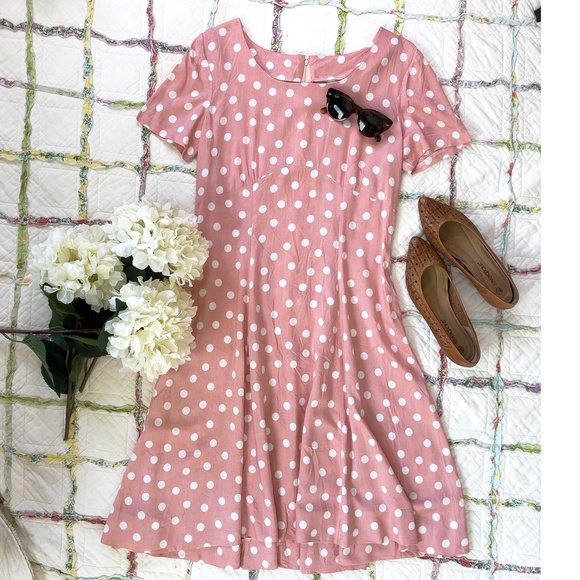 Vintage Handmade Short Sleeve Fit & Flare Midi Dress - Picture 6 of 8